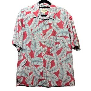 Cooke Street Honolulu Hawaiian Shirt Tropical Leaf Print Button‎ Up XL